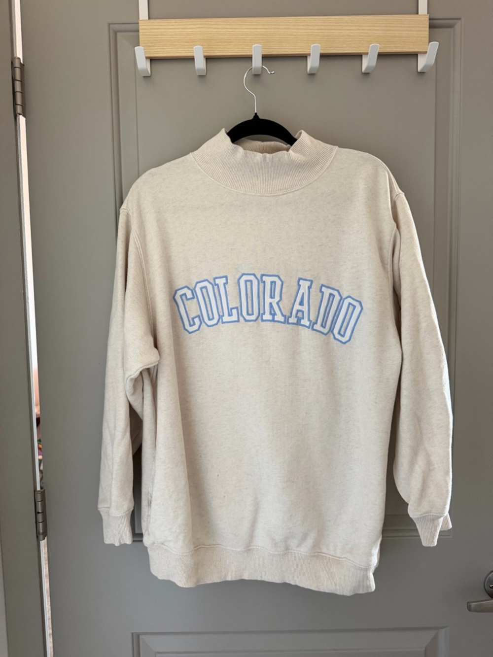 Aerie Cream Colorado Mock Neck Crewneck